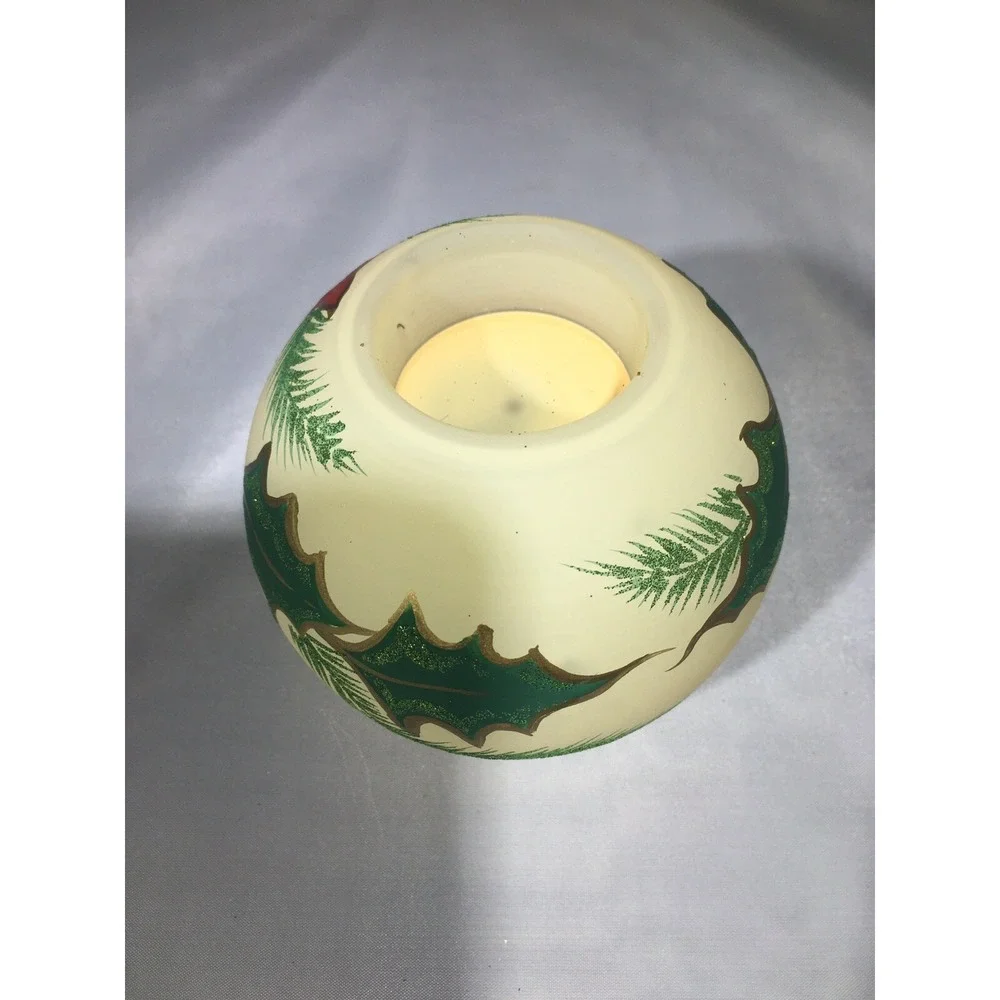 Beautiful ALICJA GLASS Christmas Votive Candle Holder - Handcrafted in Poland